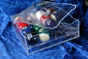 Balæske med inlay til poolballer - akryl